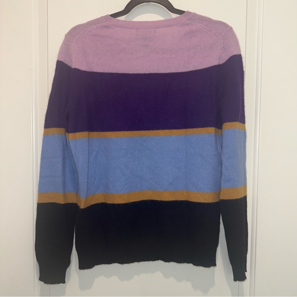 NWT Lord & Taylor Striped 100% Cashmere Crewneck Sweater - Picture 3 of 3